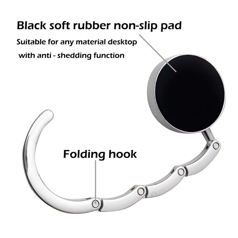 JewelBeauty Handbag Hooks Hangers Holder for Table Desk Lightweight Heart Cut-Out Crystal Gemstone Foldable Shoulder Handbag Purse Instant Bag Hanger Held Storage for Women Girl (White) - Image 3